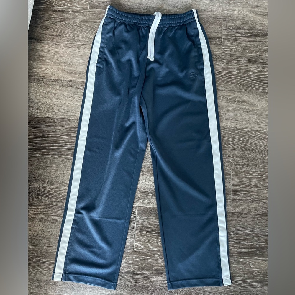 Navy & White Starter Sweatpants - Medium